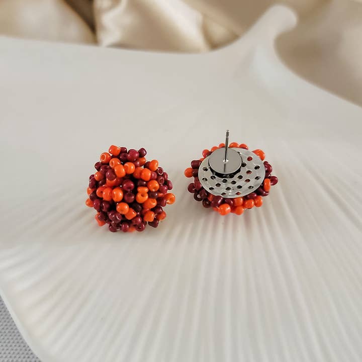 OBX Prep - Wholesale Dangle Earrings - Custom Team Bead Top Hand Painted Football Dangle Earrings2