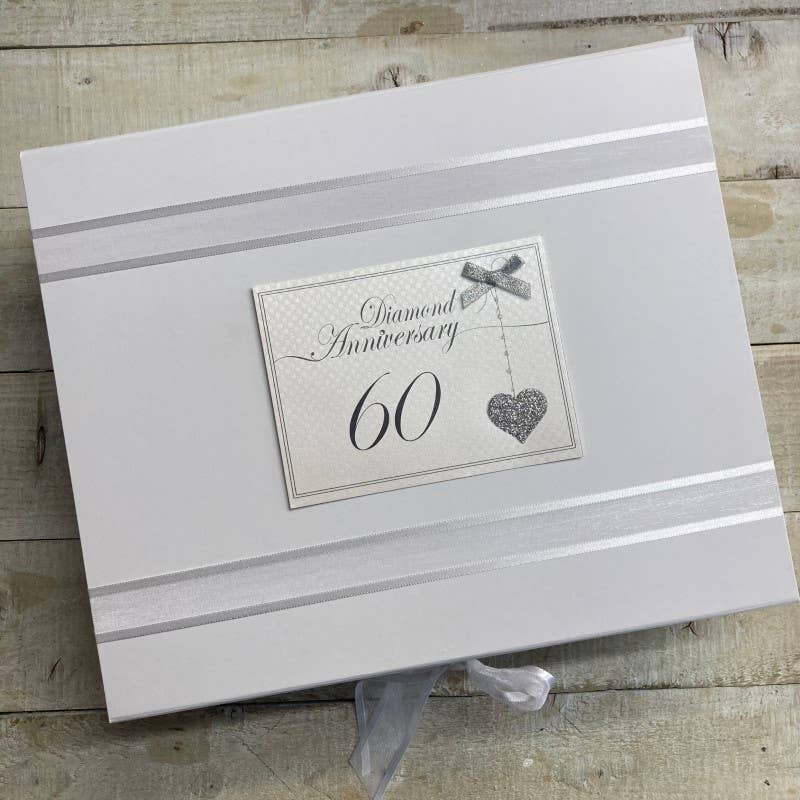 White Cotton Cards - Wholesale Anniversary Card - 60th Diamond Anniversary Love Lines - Gifts (LLA60-GROUP)3
