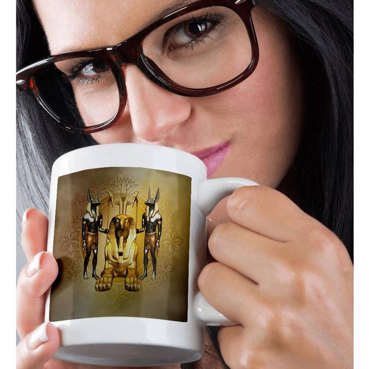 3dRose - Wholesale Coffee Mug - 3dRose, Anubis the Egyptian god on golden background, Mug9