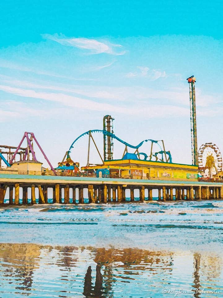Watercolor Digital Prints - Pleasure Pier for wholesale by My Curly Adventures