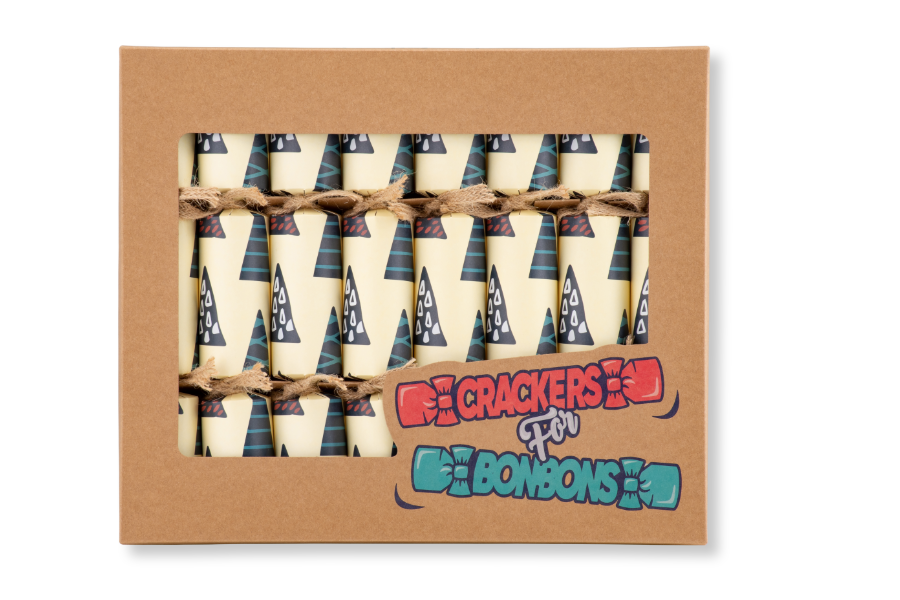 Crackers for Bonbons - Wholesale Kerstdecoratie - Duurzame kerstkrakers met kubistische bomen, set van 8 | Bonbon Crackers4
