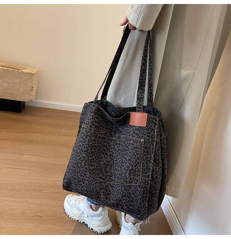 Dipped Shop - Wholesale Tote Bag - Women's - Leopard Print Large Capacity Tote Bag Shoulder Bag DPB16255