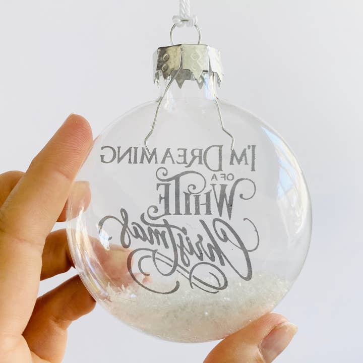 Skel & Co - Wholesale Ornament - White Christmas (With Snow Inside!) See-Through Ornament4