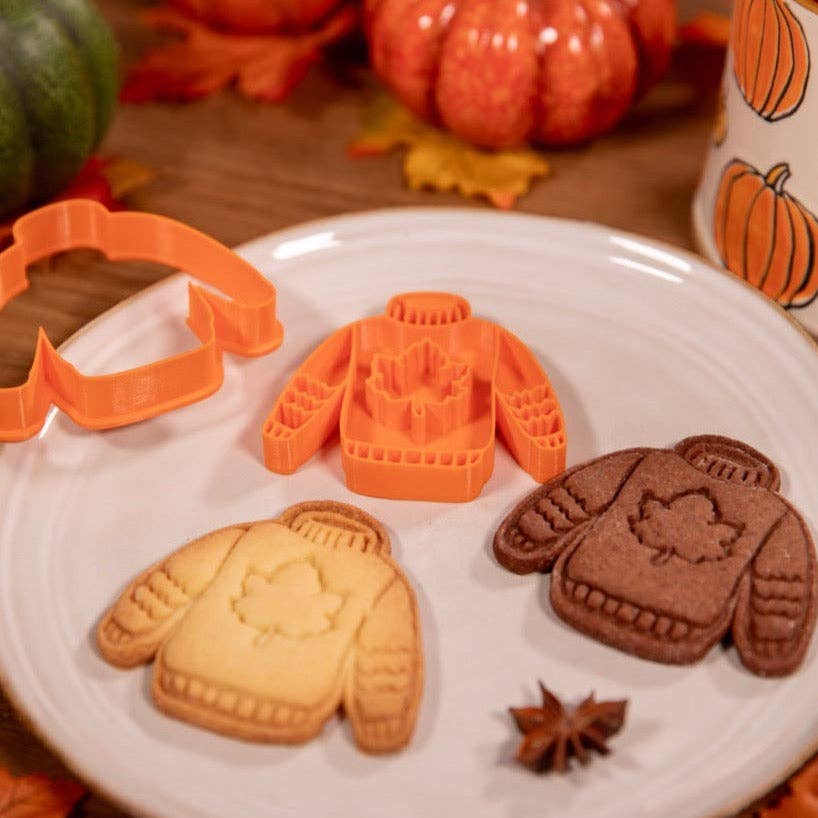 Uniberry 3D - Wholesale Cookie Cutter - Autumn Sweater Cookie Cutter – Cosy Fall Cookie Cutter3