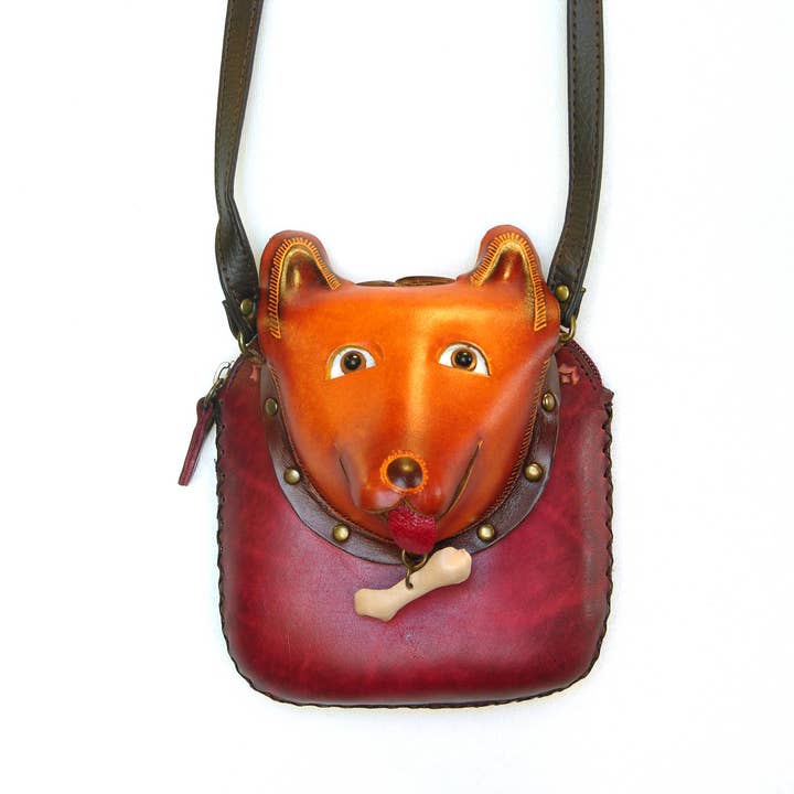 e902 Handmade leather dog purse pouch for wholesale by Sunflower Handmade leather inc
