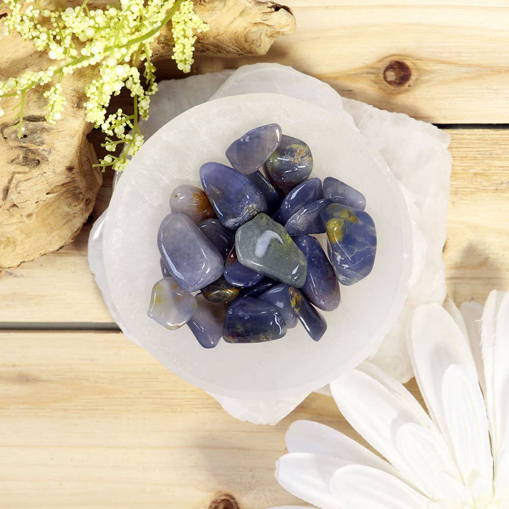 Natures Artifacts Inc - Wholesale Spiritual Stone/Crystal - 1/4 lb Blue Chalcedony Tumbled Stones | Blue Chalcedony0