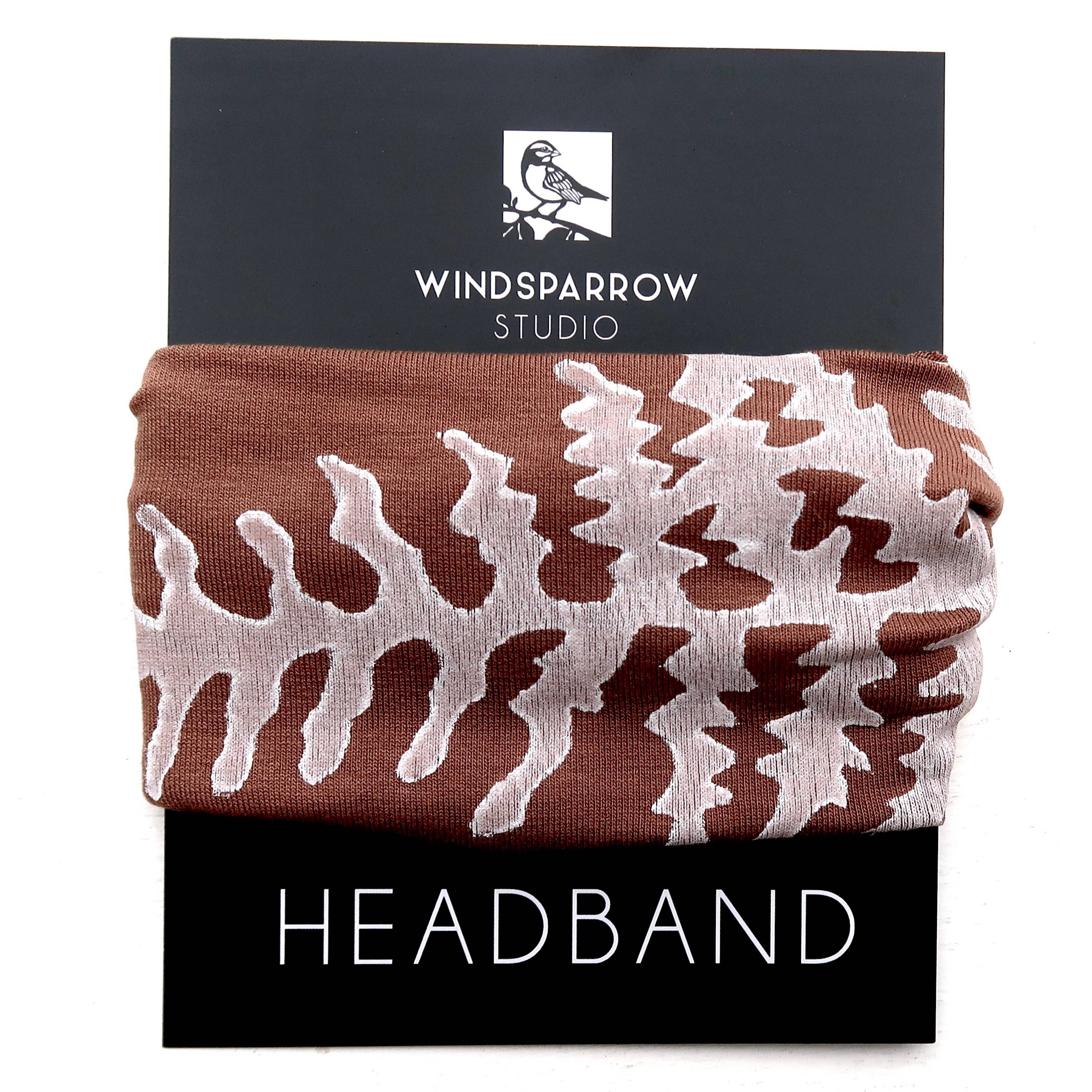 Windsparrow Studio - Vente Bandeau – femme - Collection Bandeau Botanical (encre blanche)0