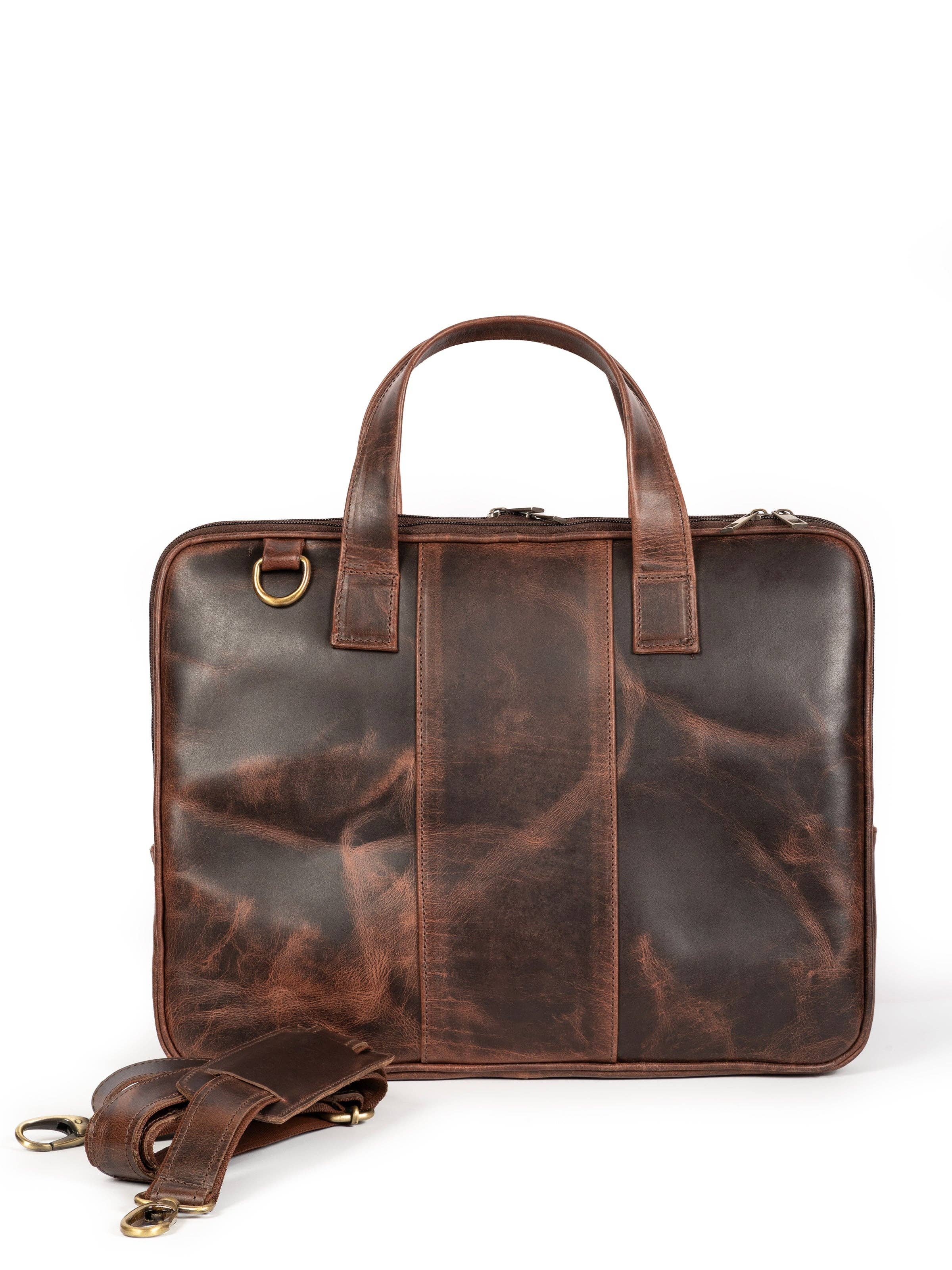 Classy Leather Bags - Wholesale Briefcase - Unisex - Harbor Laptop Briefcase, Brown4