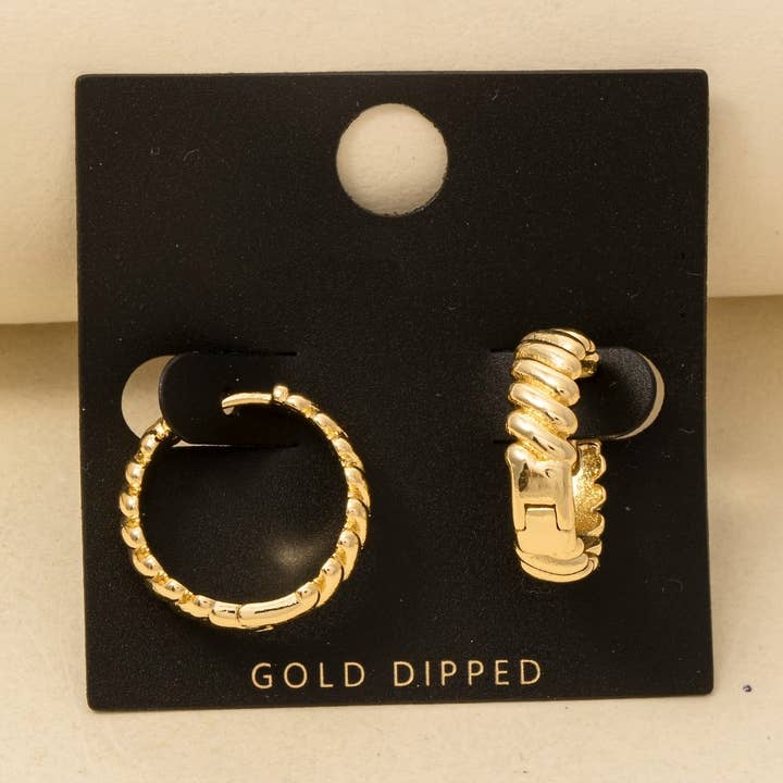 Gold Dipped Croissant Hinge Hoop Earrings for wholesale by Anarchy Street