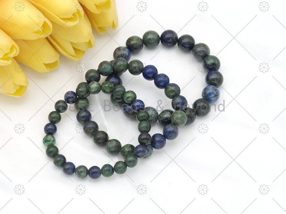 BestBeads&Beyond - Vente Bracelet de perles - Bracelet extensible en lapis-chrysocolle naturel1