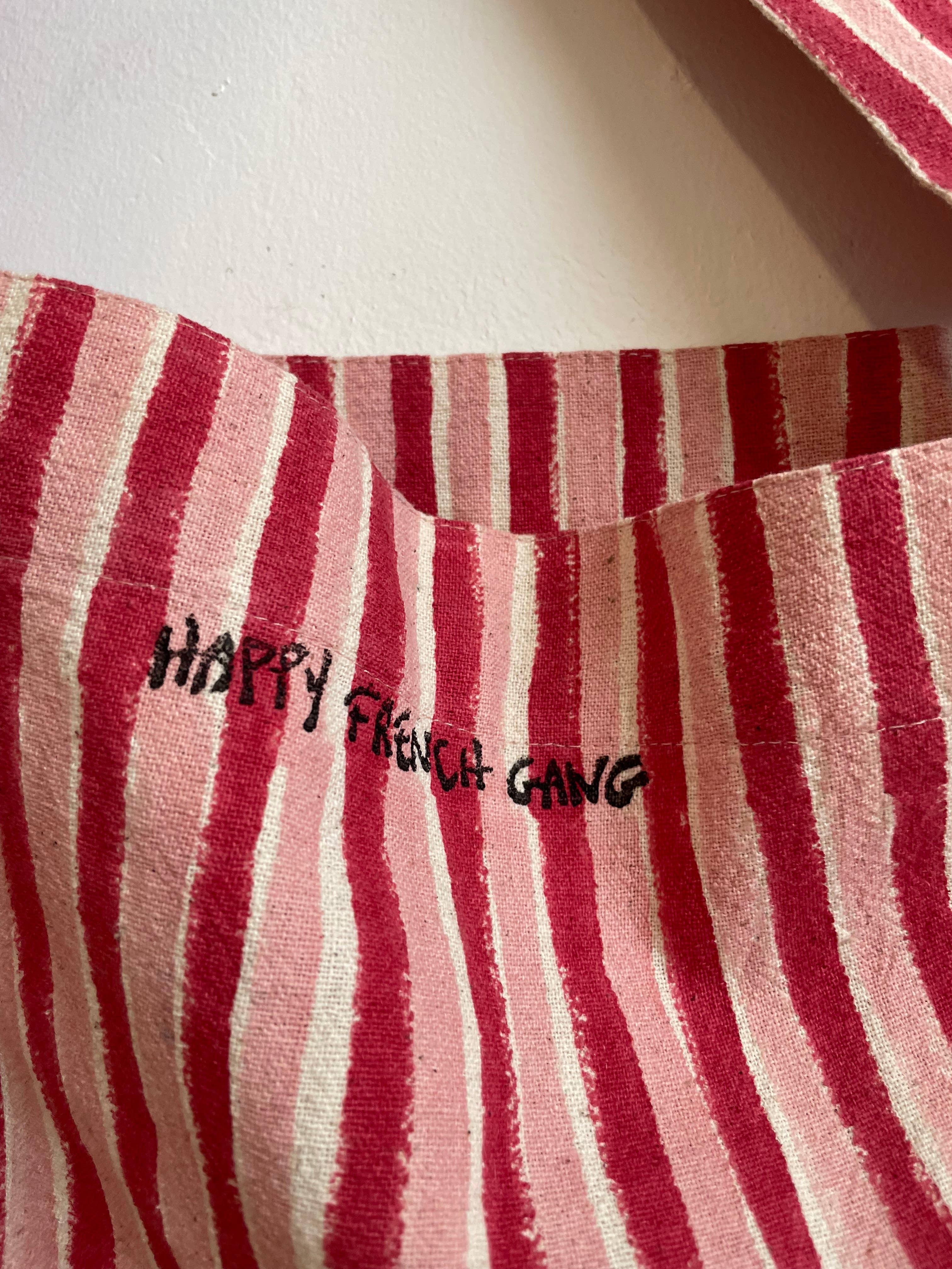 Happy French Gang - Wholesale Tote Bag - Women's - Weekend Tote Bag - Madder & Pink Stripes2