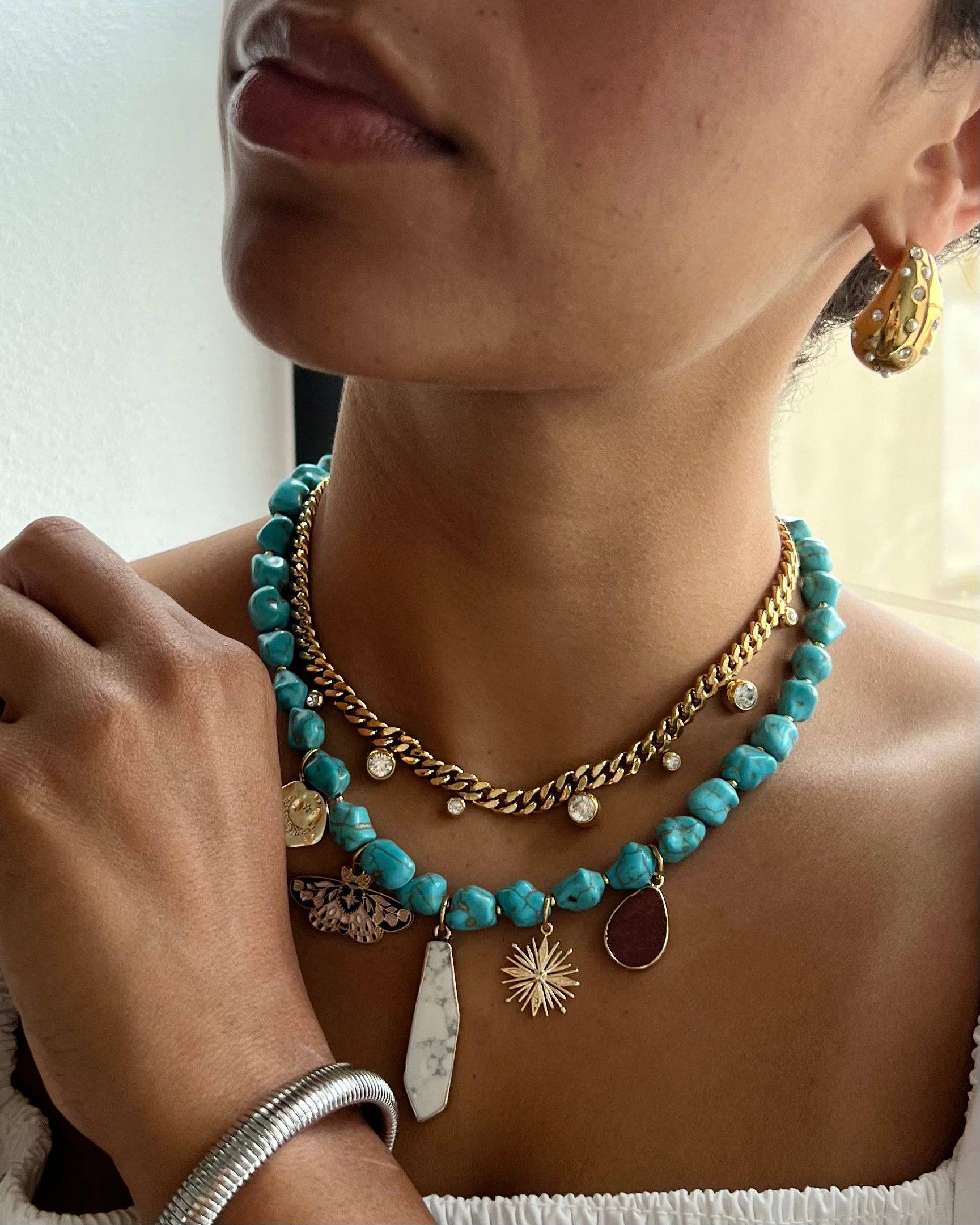 BELJOY - Wholesale Link & Chain Necklace - Chloe Crystal Cuban Chain Necklace1