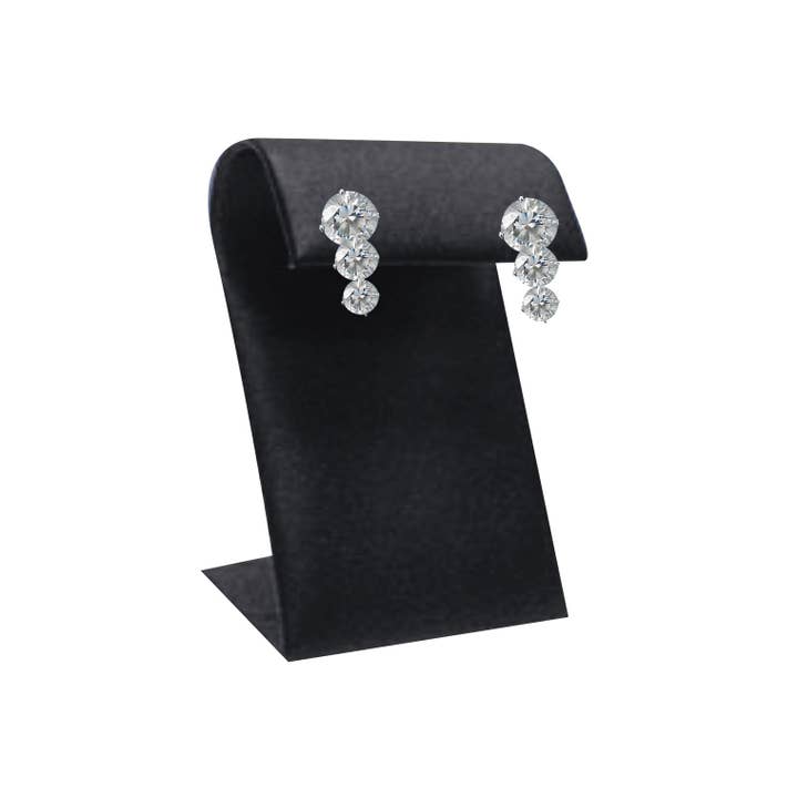 Store Supply Warehouse - Wholesale Retailer Display - Jewelry - Small Black Faux Leather Earring Display