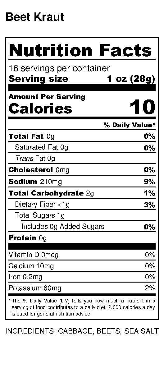 Lost Art Cultured Foods - Wholesale Pickled Vegetables - Earthy Beet-Kraut (Organic/Kosher)2