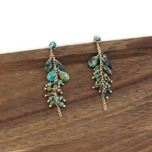 Pretty Persuasions - Wholesale Dangle Earrings - E24265 Stone Dangle Drops Stainless Steel Earrings1