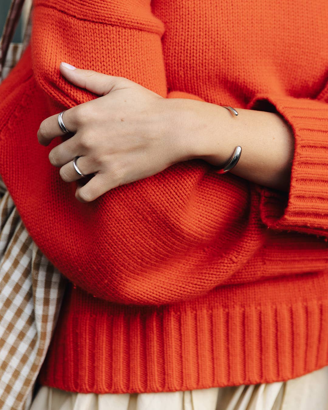 Nordic Muse - Wholesale Cuff Bracelet - Silver Bold Fluid Bangle, Waterproof3