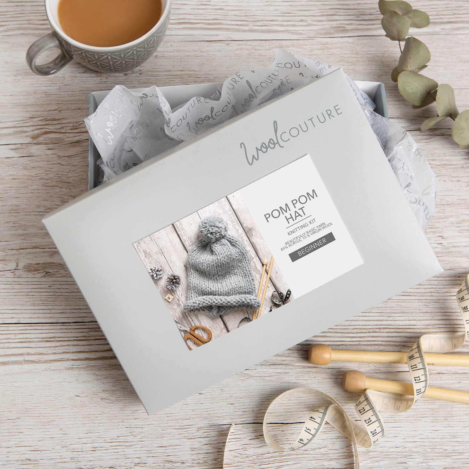 Wool Couture Company - Wholesale DIY Craft Kit - Pom Pom Hat Knitting Kit - Beginners Basics1