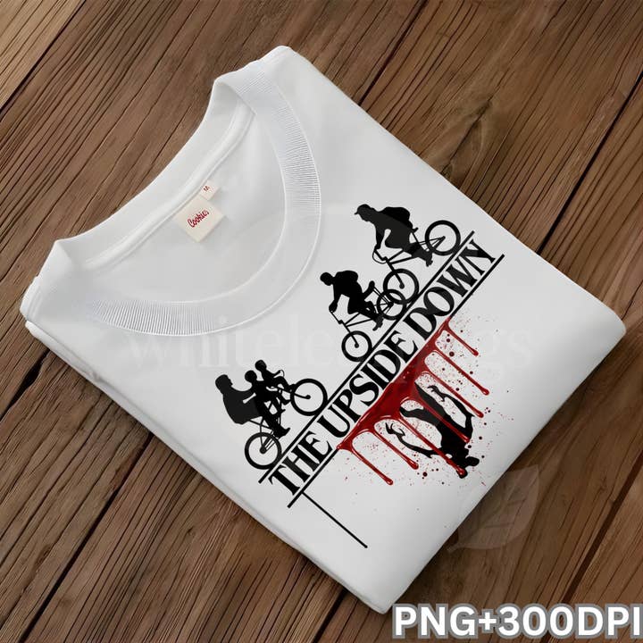 Upside Down Bicycle Kids Silhouette Sublimation Design for wholesale by TheKingShirt
