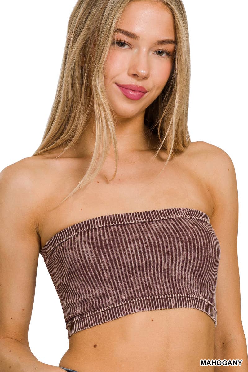 42POPS - Wholesale Bustier - Women's - ",,,.Premium washed seamless rib bandeau top bra4