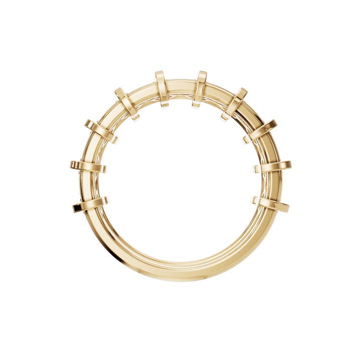 PureYou Jewelry - Vente Alliances/bagues de mariage - Alliance Eternité en or 14 carats sertie de diamants, bague empilable2