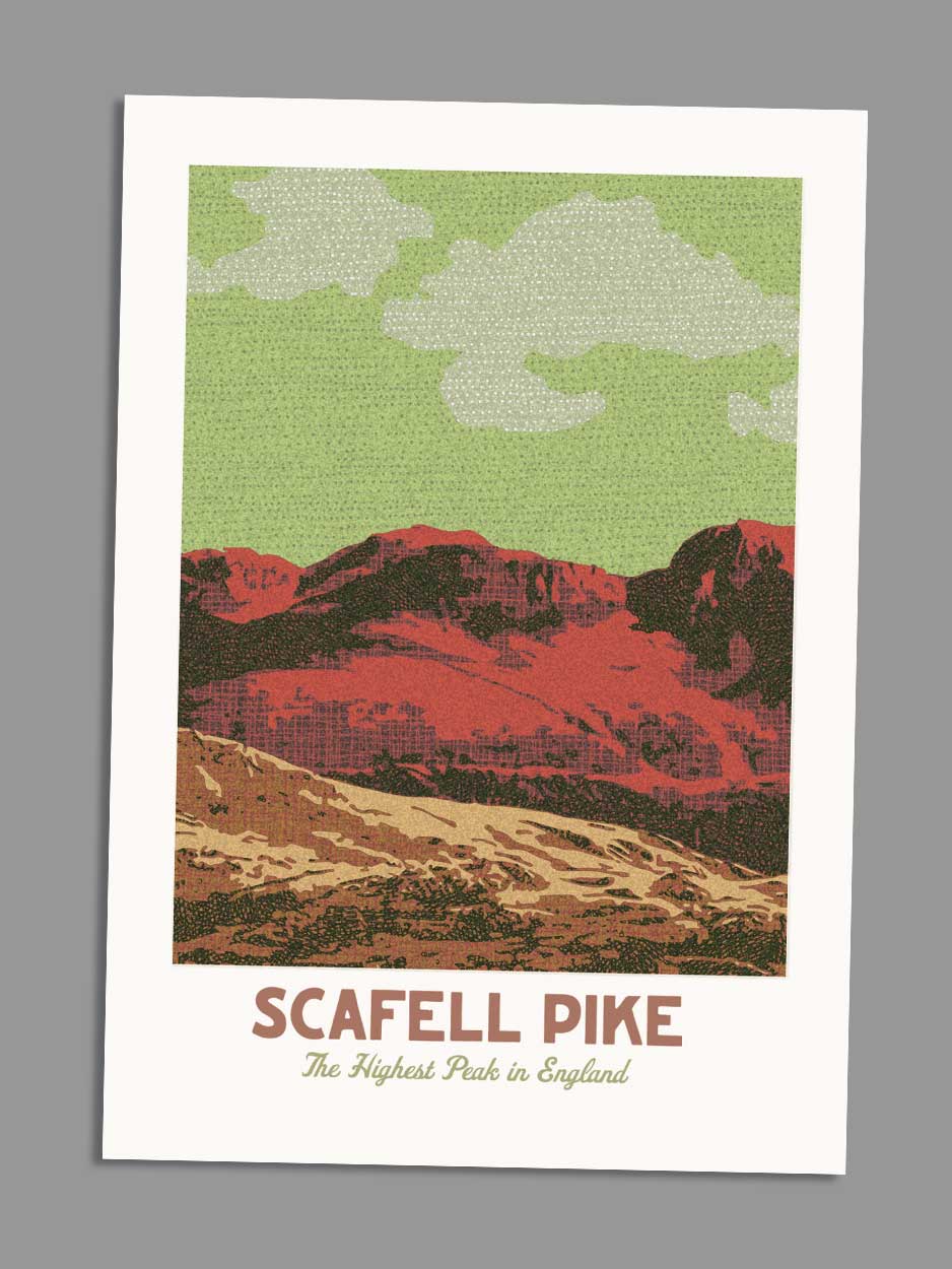The Northern Line – wholesale Everyday greeting card – Scafell Pike Highest Peak -  Blank Greeting Card0