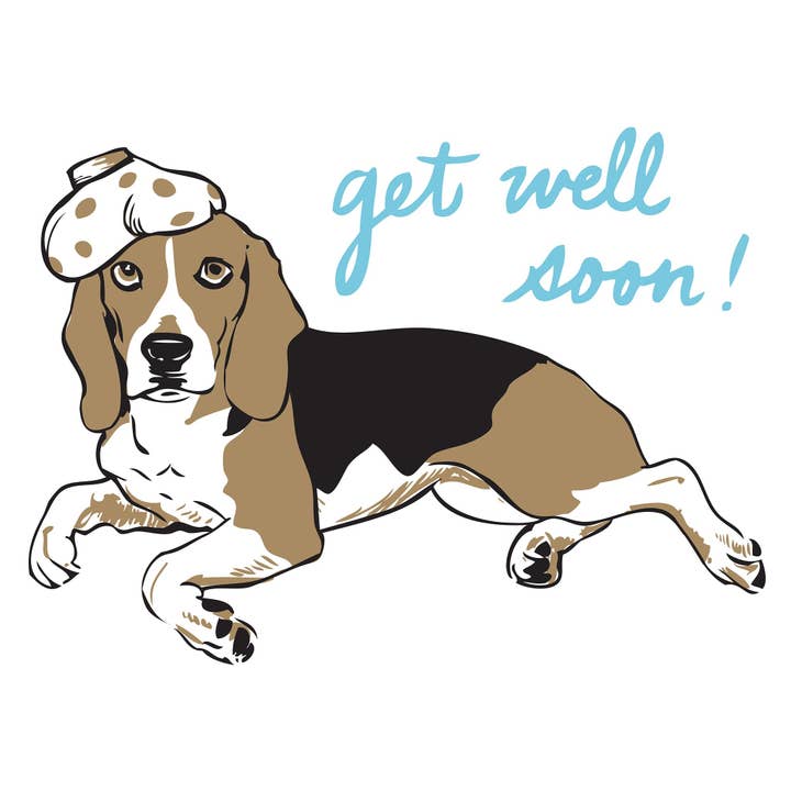 RGW-15 Beagle - Carte de vœux Get Well Soon pour la vente par Rigel Paper