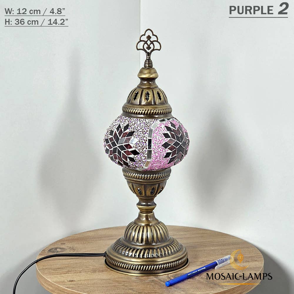 Mosaic Lamps - Vendita all'ingrosso Lampada da scrivania/d'accento - Lampada da tavolo turca a mosaico media con globo, artigianale, disponibile in 10+ colori35