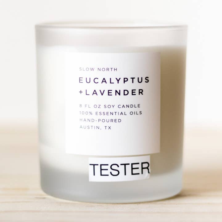 TESTERS - 8 oz Non-Toxic Soy Candles for wholesale by Slow North