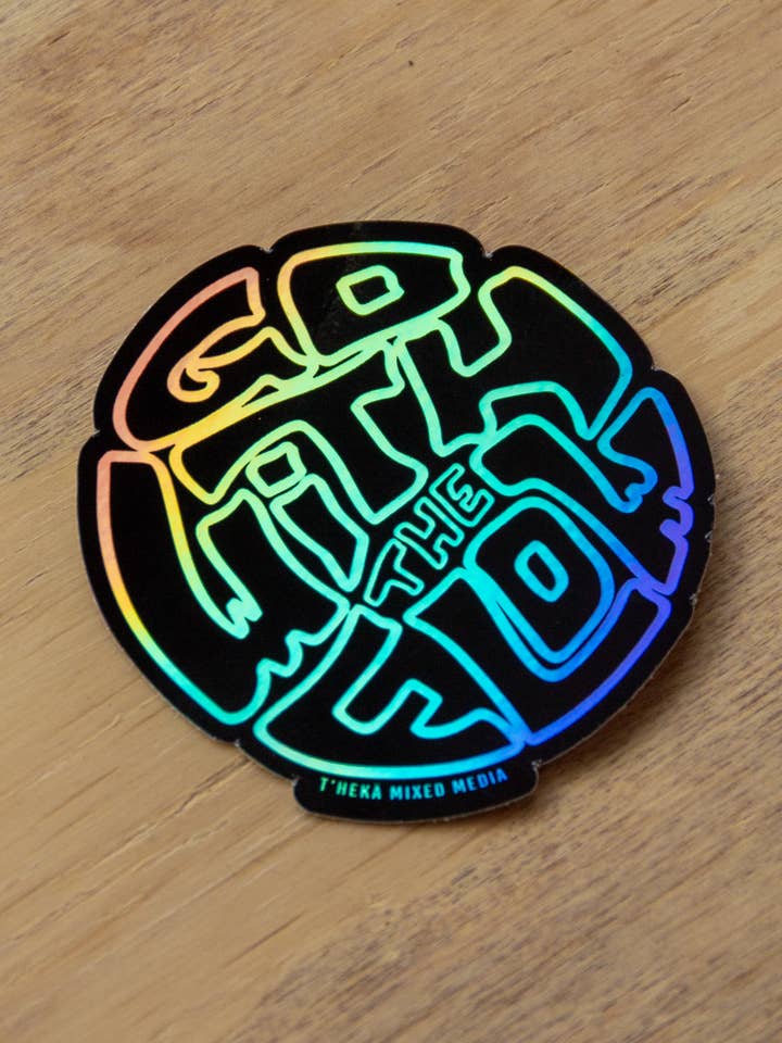 Waterproof Vinyl Sticker - Holographic Go With The Flow for wholesale by K'oastal Mixed Media