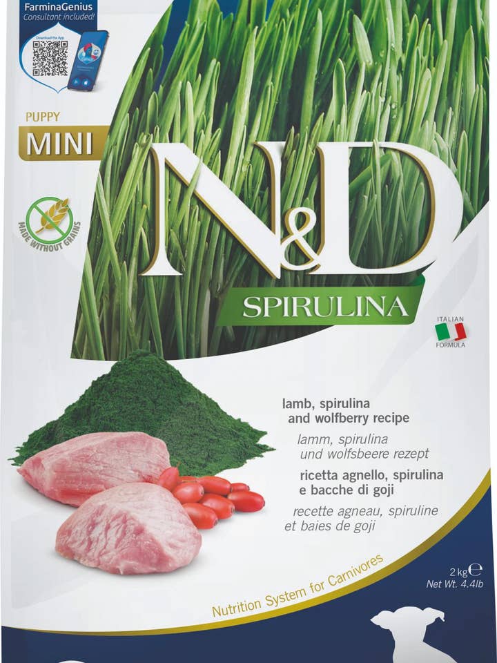 N&D Spirulina Lamm Welpenfutter Mini 2 kg für den Großhandel von Finest Petfoods