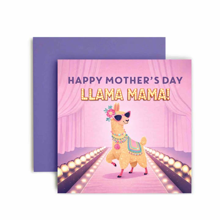 Funny Sassy Llama Mama Mothers Day Card for wholesale by Huxters