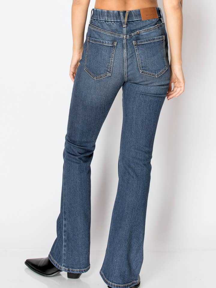 ARTEMIS VINTAGE - Wholesale Jeans - Women's - ECO ZERO COTTON CORSET HIGH RISE PHONE POCKET BOOTCUT JEANS