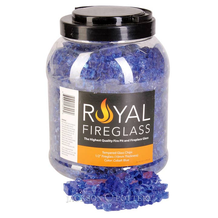 1/2 in. Fireglass in Jar- Cobalt Blue (4 Jars Per Case) for wholesale by Jackson Pottery