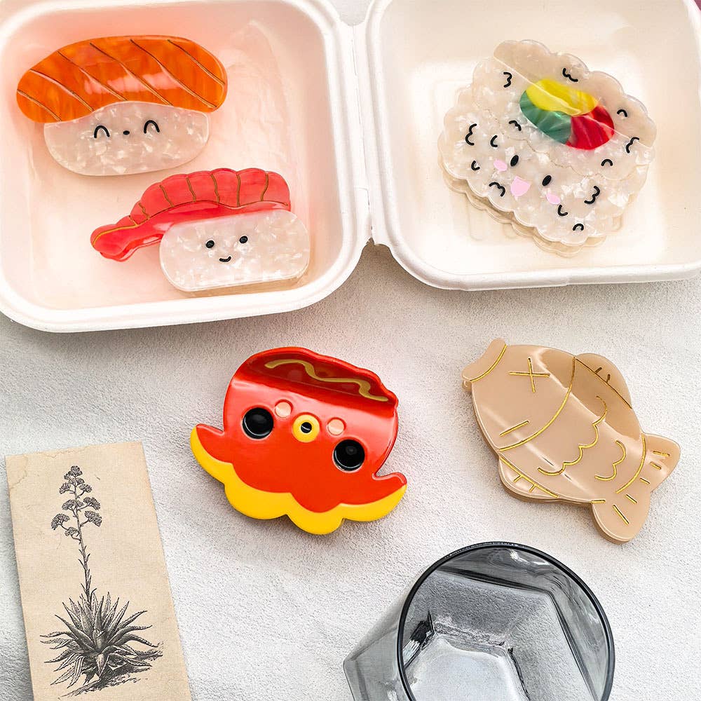 SoapElenGlen - Wholesale Hair Clip - Women's - Fun Sushi Series Hair Clip, Octopus Acetate Claw Clip5