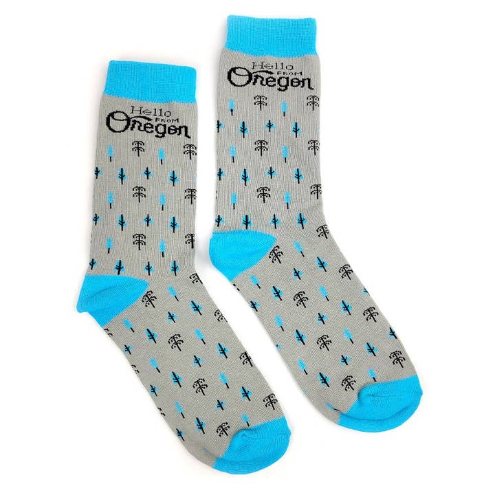 Oregon Burst Socks | Grey for wholesale by Hello From Oregon