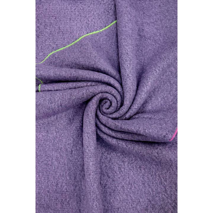 Fashion Scarf World - Wholesale Scarf - Women's - Plain Contrast Stitch Wool Diagonal Edge Scarf18