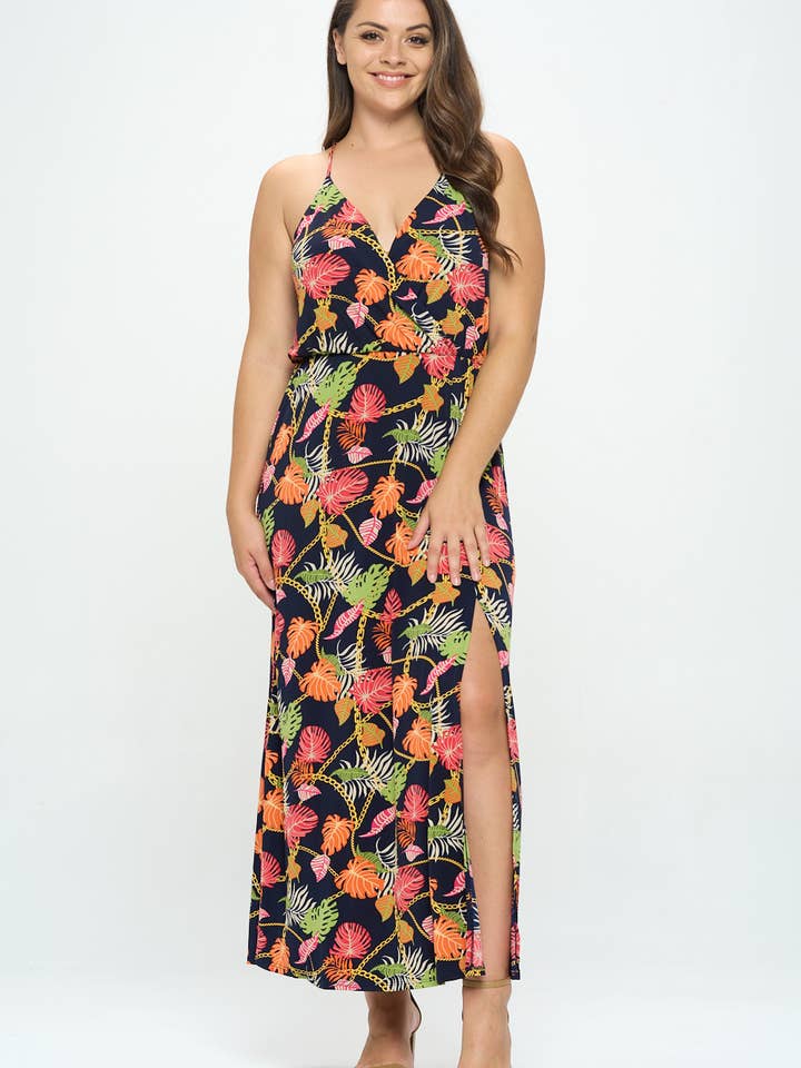 Maxi Abito A Canotta Con Stampa A Catena Plus Size per la vendita all'ingrosso da parte di DNA Couture