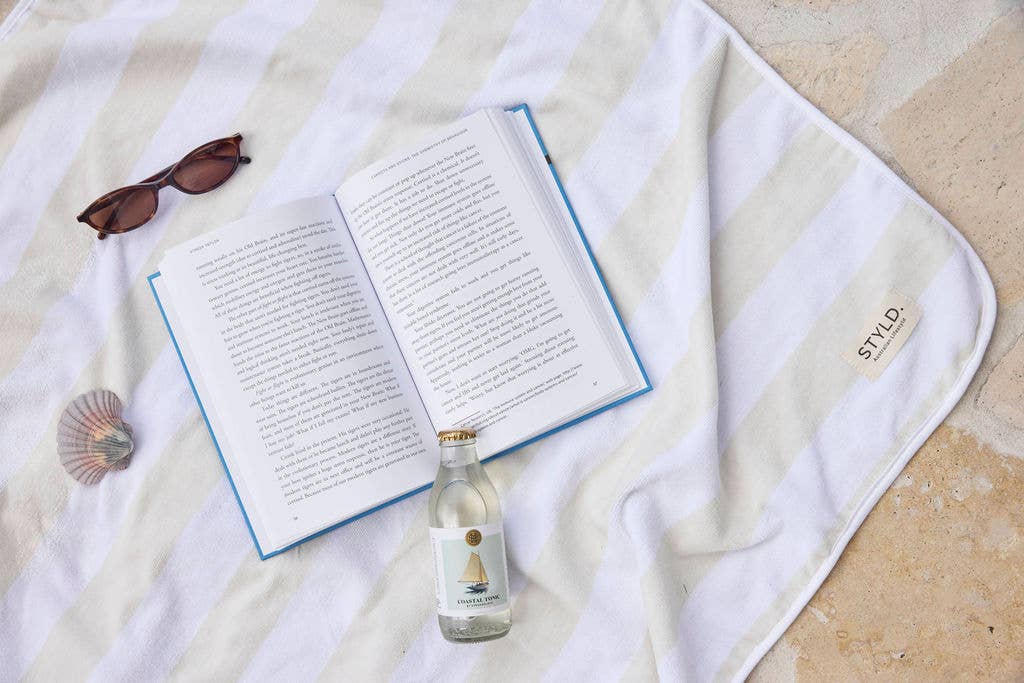 STYLD.® - Wholesale Beach towel - Vanilla Latte Striped Boyfriend Towel12