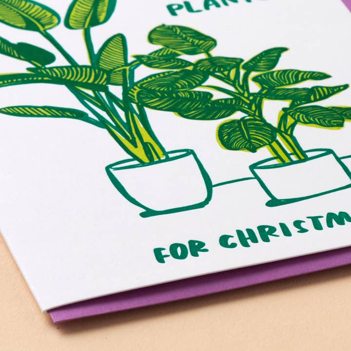 And Here We Are - Wholesale Christmas Card - Plants for Christmas Letterpress Greeting Card- Made in USA - Stocking stuffer, Holiday, Gift Guide1