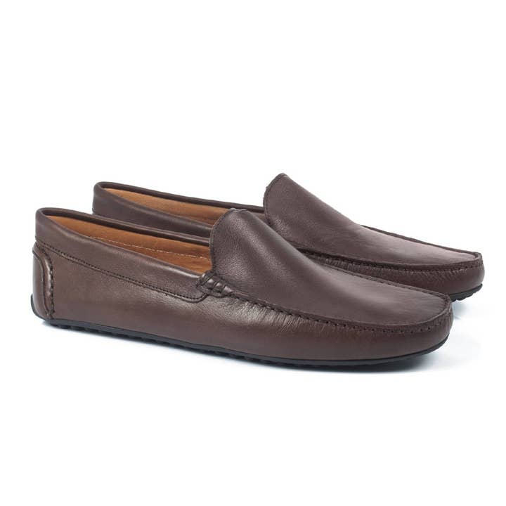 BRAIS-MARRON brown leather loafer for wholesale by Men's Heritage