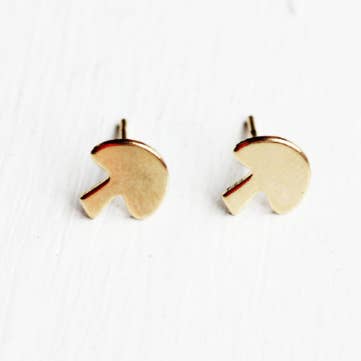 Gold Mushroom Studs for wholesale by Diament Jewelry
