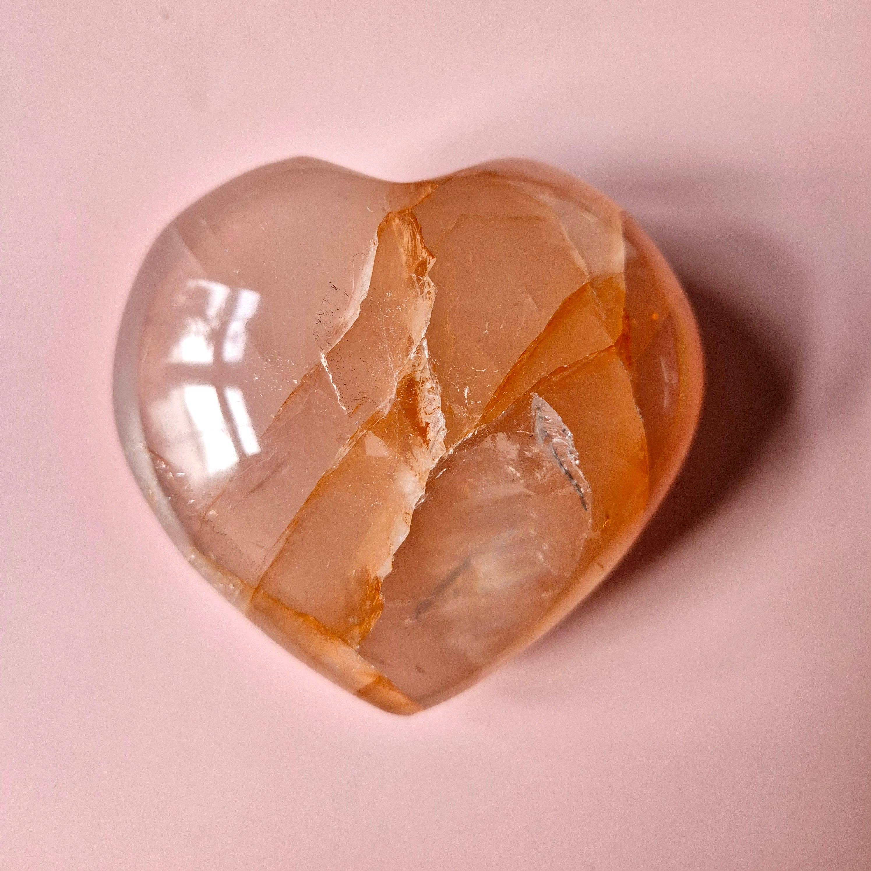 Moonlight Gemstones - Venta al por mayor Piedras/cristales espirituales - Corazones grandes de cuarzo fuego con piedra preciosa (El regalo perfecto para San Valentín) Cuarzo hematóide7