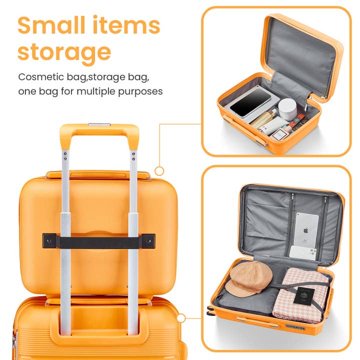 Orange Luggage Sets 4 Piece PP Lightweight Expandable Suitcase for wholesale on Faire3