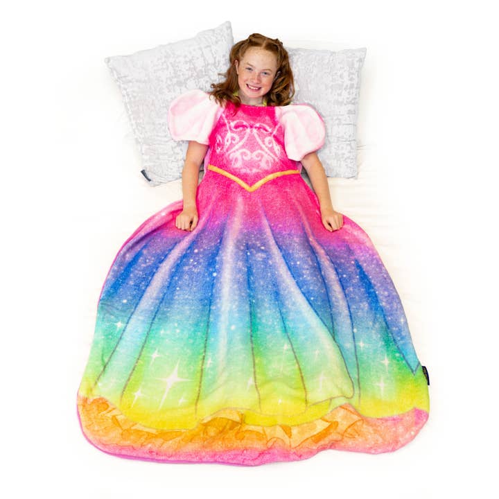 *NEW* Rainbow Princess Dress Blankie Tails Wearable Blanket for wholesale by Blankie Tails