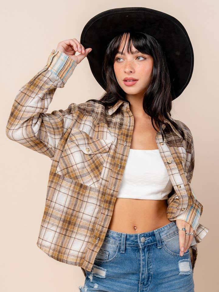 CT10511N / CAMISAS FLANELADAS XADREZ OVERSIZED por atacado de BEIVY & COLLABO