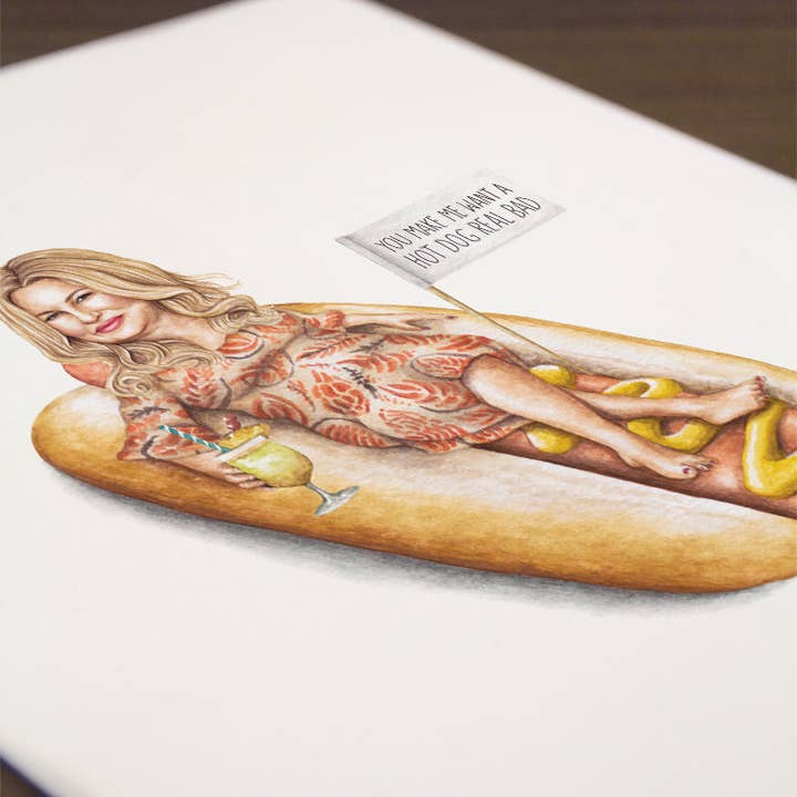 Celebs on Sandwiches - Wholesale Art Print - Jennifer Coolidge - Watercolor Print2