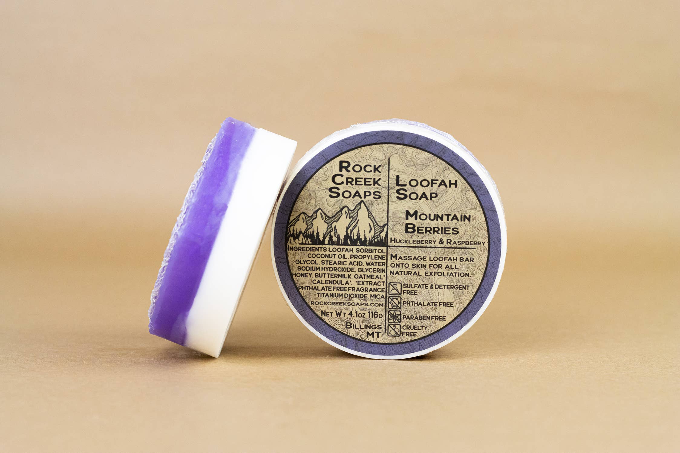 Rock Creek Soaps - Wholesale Loofah - Mountain Berries Loofah Soap | Huckleberry & Rasberry1