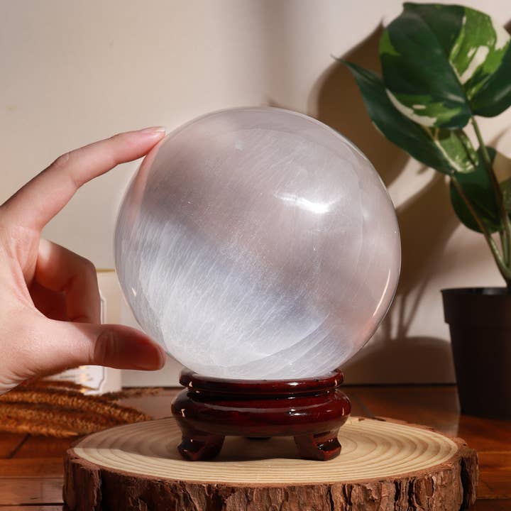 Natures Artifacts Inc - Wholesale Spiritual Stone/Crystal - Selenite Sphere XL | Crystal Sphere 1