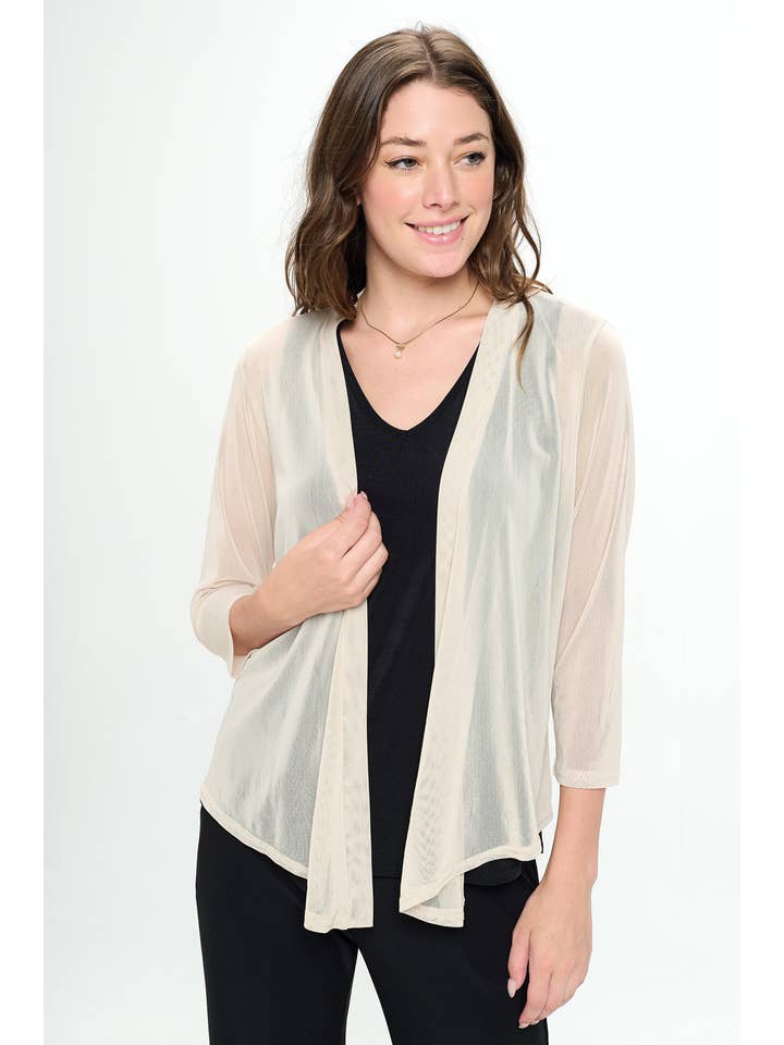 Jostar - Wholesale Cardigan - Women's - Solid Mesh Romance Open cardigan-482MR-QRS13