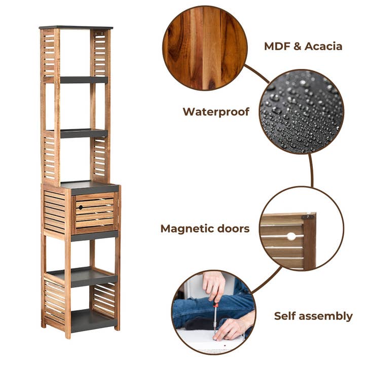 Tall Brown Gray Cabinet – Elements for wholesale on Faire4